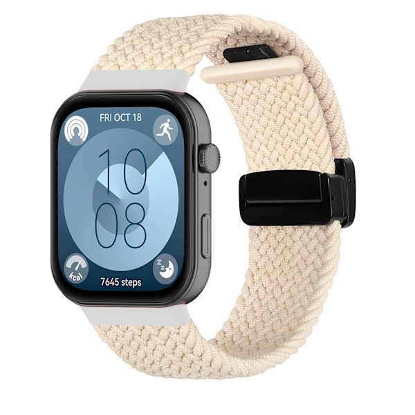 Flätat armband för HUAWEI Watch Fit 4 Pro-rem Magnetisk nylon Solo Loop Armband för Smartwatch Huawei Watch Fit 4/3-remmar Starlight For Huawei fit 4 pro