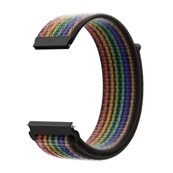 20 22mm Nylon Klockarmband För Garmin Vivoactive 3 4 5/Venu 2 Plus/Venu 3/Forerunner 55 158 265 965 745 645 255 Music Loop Armband Black rainbow 22mm Width Band