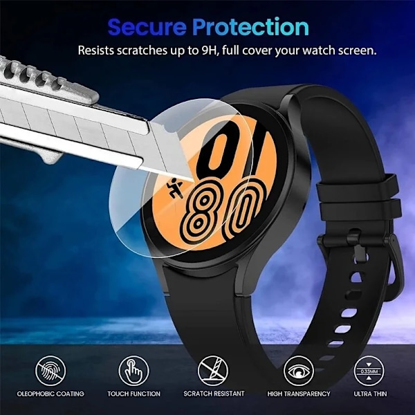 2 st 9H Premium Härdat Glas För Samsung Galaxy Watch 6 Watch6 Classic 47mm 43mm 44mm 40mm 5 Smartwatch Skärmskyddsfilm Galaxy Watch 5 44mm