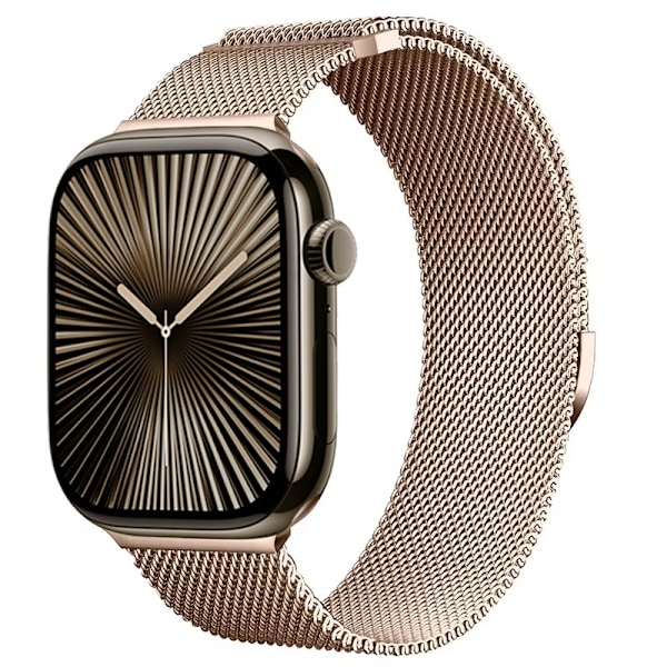 Milanese Armband för Apple Watch Band Ultra2 49mm 10 46mm 9 8 7 45mm 41mm Metall Magnetiskt Armband iWatch 6 5 4 SE2 44mm 40mm 42mm Retro gold 38mm-40mm-41mm