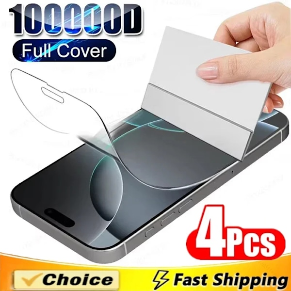 4 st Hydrogel Film för IPhone 15 11 12 13 14 16 Pro Max Mini 7 8 14 15 16 Plus Skärmskydd för IPhone X XR XS MAX Inte Glas For iPhone 13 4 Pieces