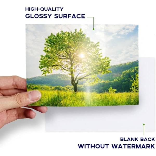 ESHANG 100 Ark 4R Fotopapper, 230 gsm 4 x 6 Premium Glättat Fotopapper Bildpapper Skrivarpapper Broschyrpapper 4R-230GMS