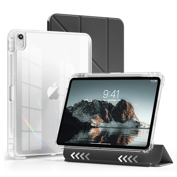 ZOYU Smart Case med pennhållare för iPad Air 4 Air 5 Air 6 A16 11:e M2 M3 iPad Pro 11 12.9 13 10 Gen 10.2 9:e 8:e 7:e Mini 7 6 Black iPad 11 2020-2022