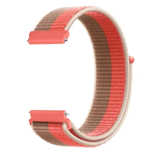 20 22mm Nylon Klockarmband För Garmin Vivoactive 3 4 5/Venu 2 Plus/Venu 3/Forerunner 55 158 265 965 745 645 255 Music Loop Armband Pink tan 20mm Width Band
