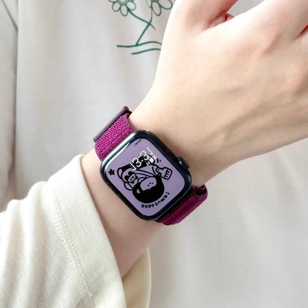 Nylon Loop Armband för Apple Watch band 44mm 40mm 45mm 41mm 46 42mm 49mm 44 45 mm armband iWatch serie 10 9 SE 7 6 5 4 Ultra 2 Camel 48 40mm 41mm S10-42mm