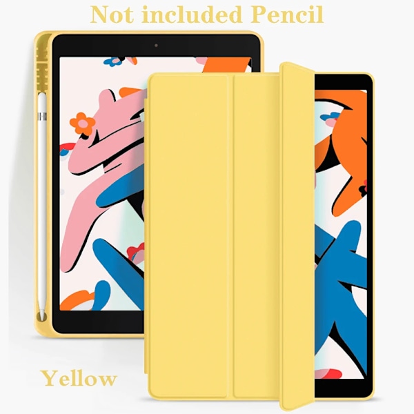 2025 M3 Fodral för iPad 11:e/10:e/9:e/8:e/7:e Gen Air 11 5/4 Pro 13 12.9 11 Fodral 2024 iPad 9:e Generationens Fodral 10.2 Mini 6 Pennhållare Yellow 1 iPad 5th 6th Gen