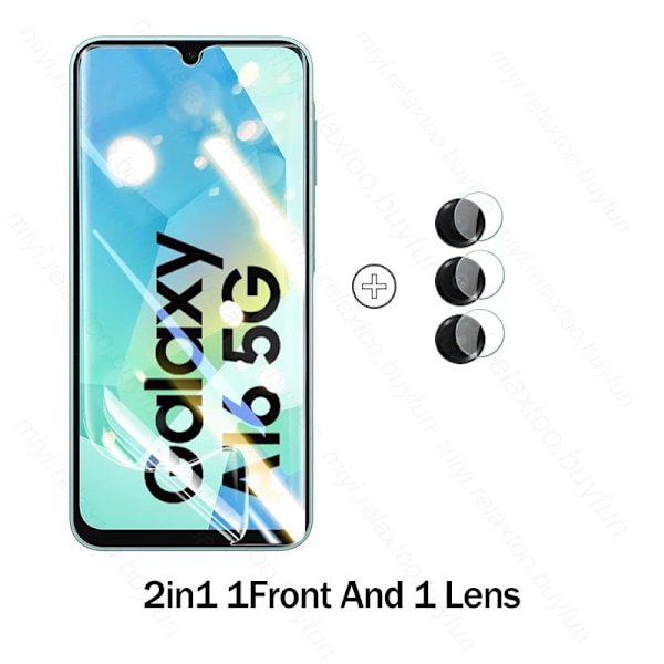 4-i-1 Sumsung A16 5G Kameraglas & Hydrogel Film Skärmskydd för Samsung Galaxy A16 A 16 16A 5G/4G SM-A165F, SM-A166B 6.7\" 2in1 1front 1lens For Samsung A16 5G