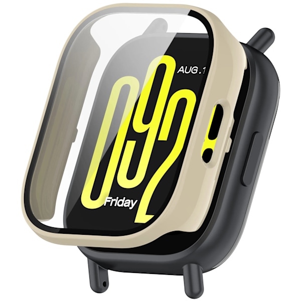 Glasfodral för Redmi Watch 5 Active smartklockor Skärmskydd för Redmi Watch 5 Lite Skal Tillbehör Ivory White Redmi Watch5 Active
