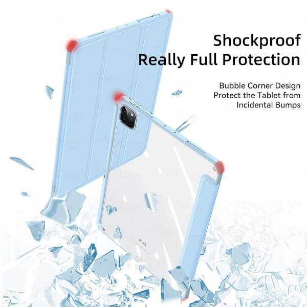 Fodral för iPad 13 tum M2 M4 2024 för iPad Air 11 Air 5/4 10.9 Pro 11 Mini 7 6 8.3 tum 10.2 7/8/9:e iPad 10:e 10.9 9.7 5/6:e Skydd Black iPad 7th 8th 9th10.2