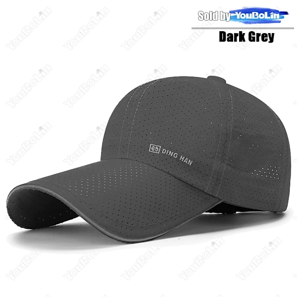Sommar Keps med Bred Skärm, Andningsbar, Perforerad, Snabbtorkande, Justerbar - Solhatt Truckerkepsar Pappa Hattar DarkGrey