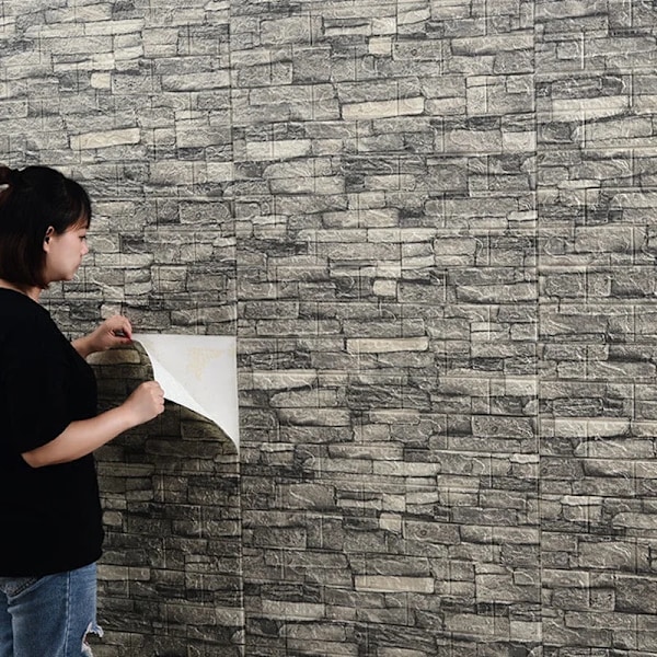 12 st 35*30 cm Högkvalitativa 3D-skumväggspaneler Tegel Retro Tapet Tak Självhäftande Väggpanel Bakgrund Heminredning Roman tiles 12Pcs 70cmx15cm