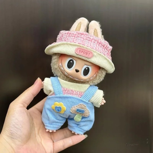 Mini Plyschdockas Kläder Outfit Tillbehör För Korea Kpop Exo 15-17cm Labubu Idol Overall Set Kläder Gåva Labu-22 No doll