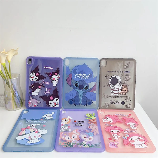För IPad Air 4 5 6 10.9 Mini 6 Pro 11 A16 13 tum 9 8 7:e generationens fodral Sött tecknat Kuromi Stitch Mjukt skyddsfodral för surfplatta 4ZGG MLD Pro11 2020 2021 2022