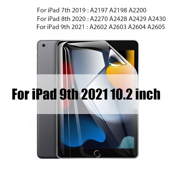 Hydrogel Film för Ipad Pro 13 M4 12.9 Air M2 M3 11 5 4 A16 10 9 9:e 10:e Generationen Mini 7 6 2025 Skärmskydd Tillbehör 7th 8th 9th 10.2
