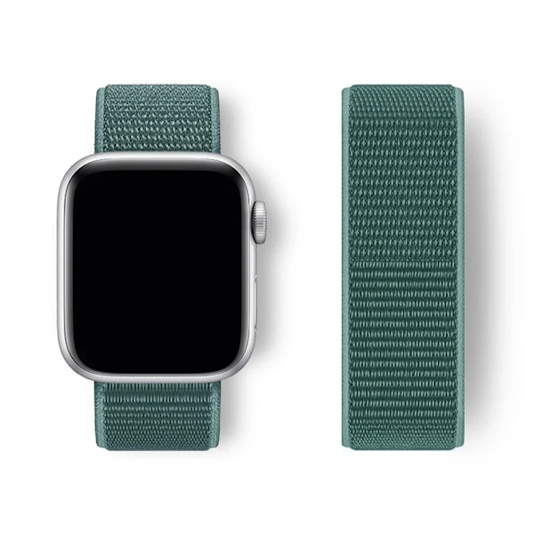 Nylon Loop Armband för Apple Watch band 44mm 40mm 45mm 41mm 46 42mm 49mm 44 45 mm armband iWatch serie 10 9 SE 7 6 5 4 Ultra 2 pine green 53 40mm 41mm S10-42mm