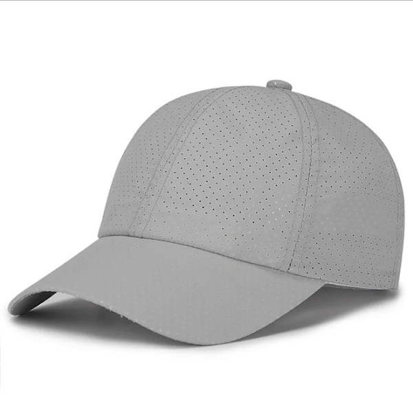 2023 Ny Sommar Herr Dam Snapback Snabbtorkande Mesh Basebollkeps Solhatt Ben Andningsbara Hattar Justerbar utomhushatt LIGHT GRAY Adjustable