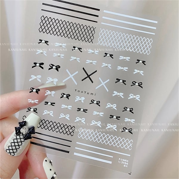 1 st 5D Japanska Kawaii Fjärils Nagelstickers Lyx Glitter Skal Aurora Nagelkonst Dekorationer Dekaler DIY Manikyr Slider Folie 1pcs to3184