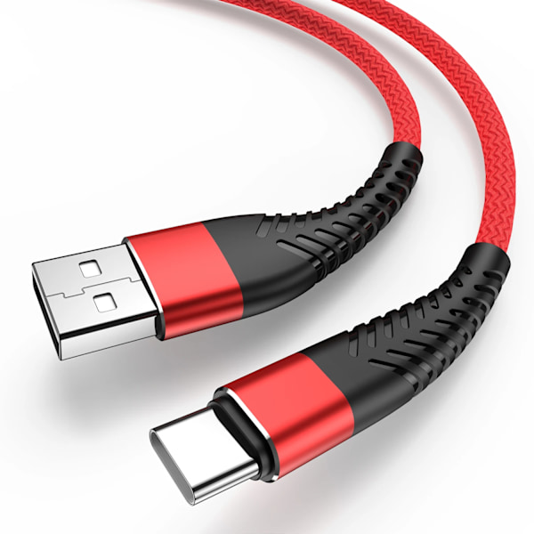 USB Typ A till C Kabel För Samsung S10 A12 A13 A22 A32 A52 Redmi USBC 1m 2m 3m Lång 25cm 50cm Kort Data Laddare Kabel Snabbladdning Red 1m