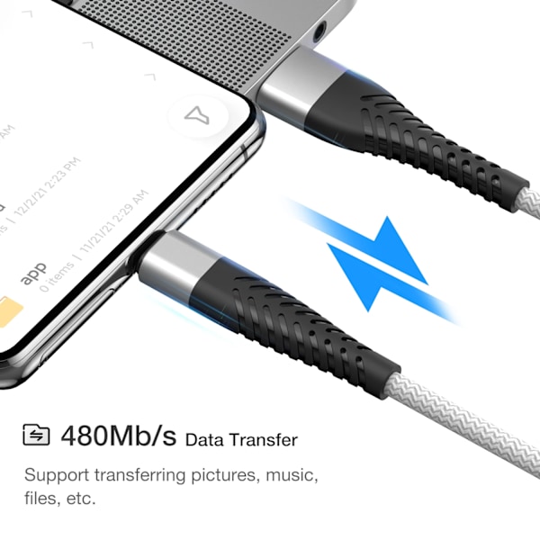 USB Typ A till C Kabel För Samsung S10 A12 A13 A22 A32 A52 Redmi USBC 1m 2m 3m Lång 25cm 50cm Kort Data Laddare Kabel Snabbladdning Silver 1m