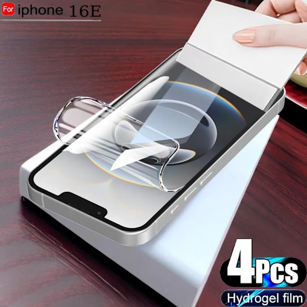 4 st Hydrogelfilm för iPhone 16E 2025 11 14 15 Pro Max 7 8 Plus 12 13 SE4 XR XS Skärmskydd Gel för iPhone 16 Pro Max Film For iPhone XR 4 pieces