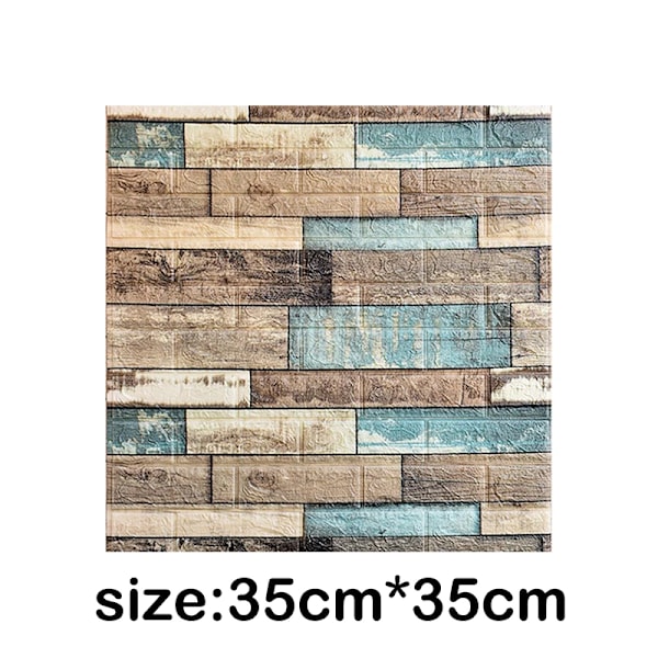12 st 35*30 cm Högkvalitativa 3D-skumväggspaneler Tegel Retro Tapet Tak Självhäftande Väggpanel Bakgrund Heminredning retro blue 12Pcs 70cmx15cm