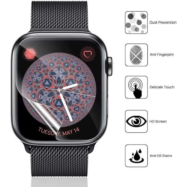 Skärmskydd för Apple Watch Series 9 7 8 41mm 45mm HD Transparent TPU Film iwatch Series 6 5 4 3 2 1 SE 38mm 42mm 40mm 44mm 3-PCS Series 7 8 41MM
