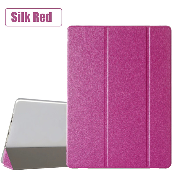 Fodral för Samsung Galaxy Tab A 8.0\" 2019 Skydd Flip Tablet Fodral Läder Smart Magnetiskt Ställ Skal PC Baksida SM-T290 SM-T295 Silk Red SM-T290 T295