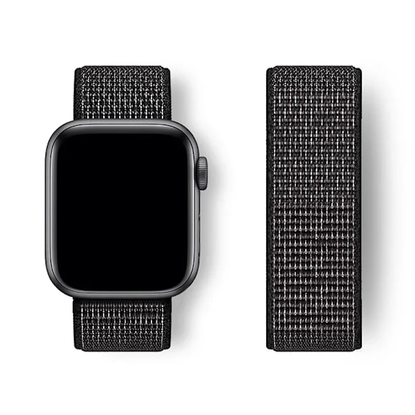 Nylon Loop Armband för Apple Watch band 44mm 40mm 45mm 41mm 46 42mm 49mm 44 45 mm armband iWatch serie 10 9 SE 7 6 5 4 Ultra 2 Summiit black 22 40mm 41mm S10-42mm