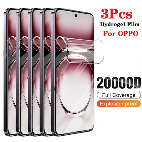 3 st Hydrogelfilm för OPPO Reno 12 Pro 11 10 8 Plus 5G Lite 8T Skärmskydd Ej Glas OPPO Reno10 ProPlus 3Pcs