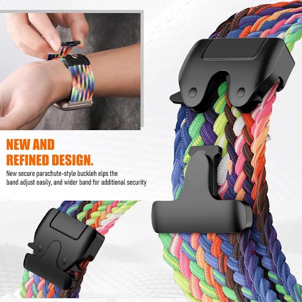 Elastiskt flätat soloband i nylon för Huawei Watch Fit 4 pro/4/3 Armband Herr Dam Armbandsur för Huawei Fit 2 Fit 1 Band BRainbowB For Huawei Fit 2