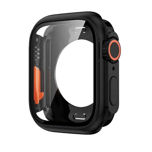Skärmskydd för Apple Watch 44mm 45mm 40mm 41mm Hårt PC Främre Bakre Stötfångarfodral för iwatch 9 8 7 6 5 4 Ändra Till Ultra black Series7 8 9 41mm