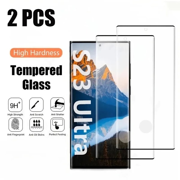 2 st Skyddsglas för Samsung S25 S24 S23+ S23 Ultra S22 S22+ S22 Ultra S21 Skärmskydd för Samsung S21 S20 Plus Ultra S3 System Tempered Glass