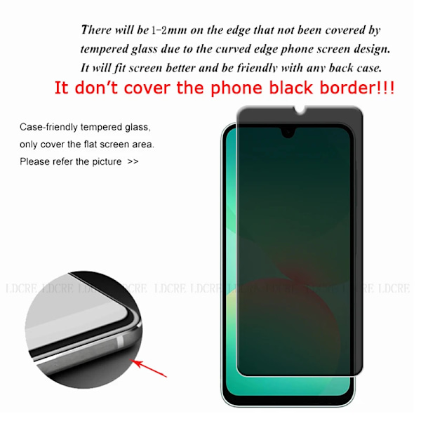 4 st Skärmskydd i Glas För Samsung A26, Samsung Galaxy A26, 9H HD Skyddande Anti-Spion Integritet Härdat Glas Samsung A26 2 Front Glass For A26