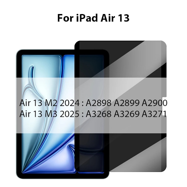 Sekretessglas för iPad Pro 13 12.9 11 2025 M4 M3 10:e 10 Generation A16 Skärmskydd Air 5 4 7:e 8:e 9:e 10.2 Mini 6 7 Film Air 13 2025 2024