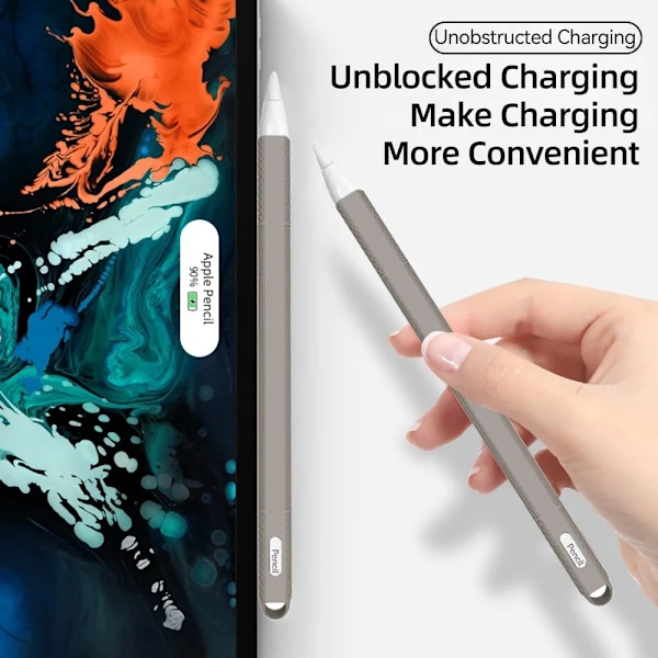 TBTIC Mjukt silikonskydd för Apple Pencil 2:a generationen, Stylus Touch Pen Fodral iPad Tillbehör ArymGreen