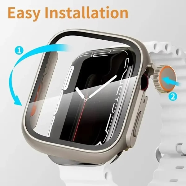 Glas+Skal För Apple Watch S10 42mm 46mm Skärmskydd Fodral Byt Till Ultra Bumper Skal Fodral För iWatch Series 10 987654SE Titanium Series10 42MM