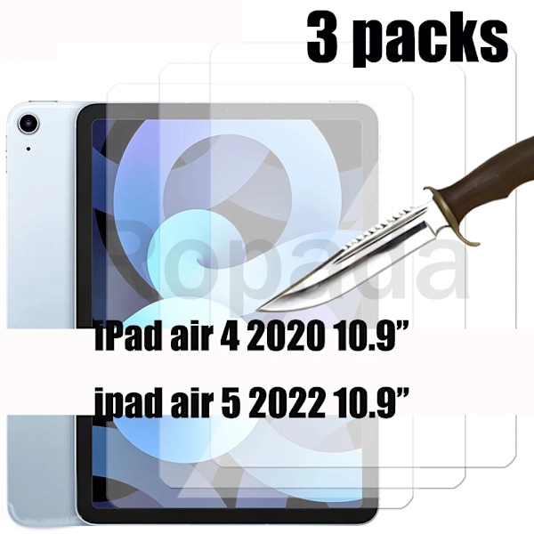 3 st glasskärmskydd för Ipad 2 3 4 air 2022 10:e 10.9 5:e pro 7.9 9.7 10.2 7:e 8:e 9:e generationen 10.5 mini 6 5 IPD air4 air5 10.9