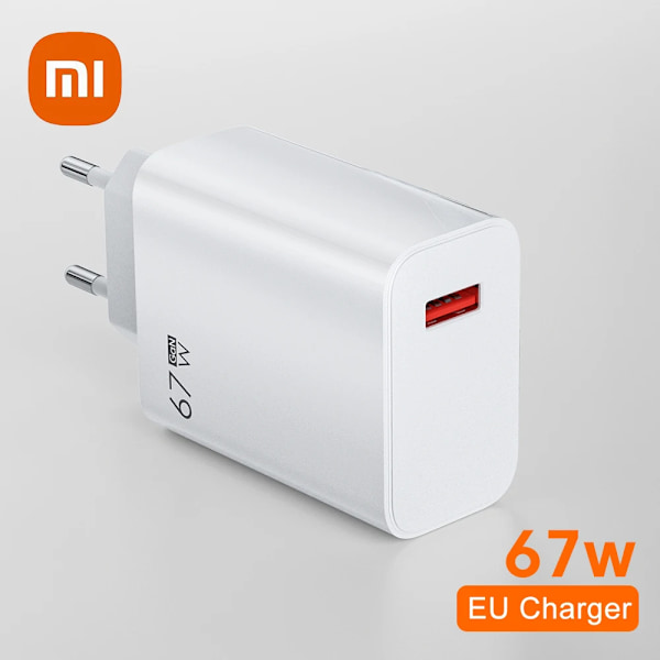 Xiaomi Original Laddare 67W Snabbladdning USB C PD Gränssnitt EU US UK Vägg Gan Laddningsadapter USB Typ C Kabel För Xiaomi Samsung EU Charger