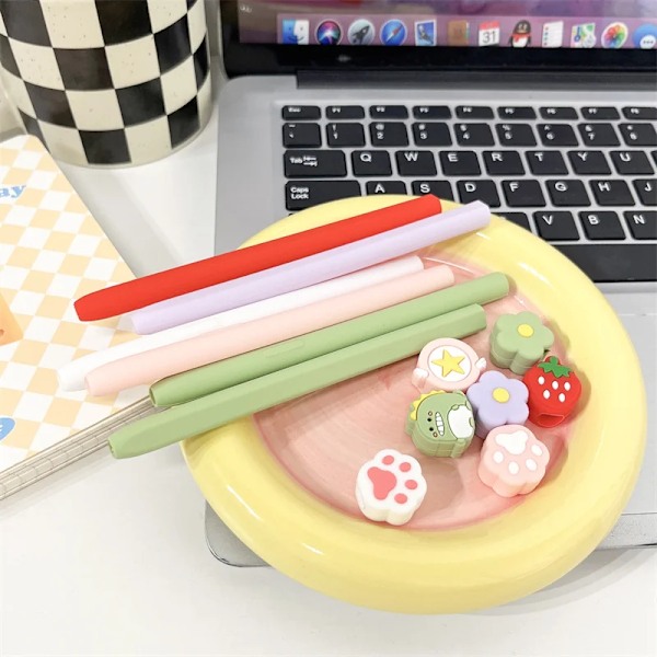 Silikon Pennfodral Tablet Touch Stylus Penna Skydd Tecknad Söt för Samsung Galaxy Tab S6 Lite S7 FE S8 Ultra S9 Plus S6 Lite Strawberry