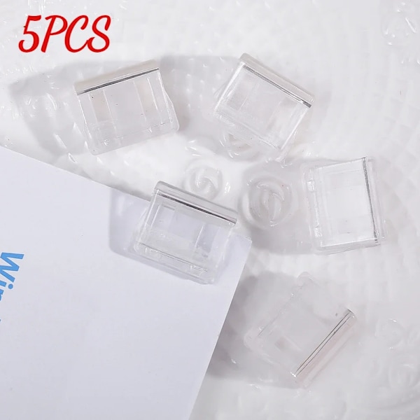 Godisfärg Transparent Tryck Gem Pusher Papper Testfiler Mini Förvaringsklämma Indexsida Klämma Kontorsbindning Skrivmaterial Transparent 5PCS