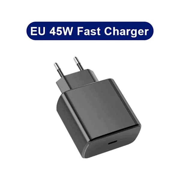 45W PD USB C Laddare Supersnabb Laddare Typ C Kabel För Samsung Galaxy S22 S23 Ultra Note 20 Snabbladdning Telefonladdare Adapter Black EU