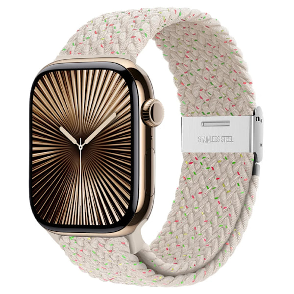 Armband för Apple Watch 46mm 45mm 44mm 49mm 40mm 41mm 42mm Flätad loop correa armband iWatch serie 10 8 9 7 5 se 6 4 Ultra Star Unity 38 40 41 S10-42 mm