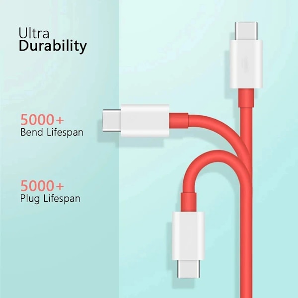 PD 65W För Oneplus USB Typ C till Typ C Supersnabb Laddningsdatakabel För 12 11 10 Pro 9 10T 9R 8T 8 7T 7 5A Snabbladdare Kabel Type C To Type C 2m