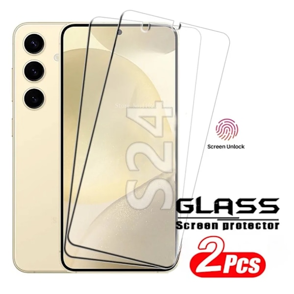 2 st Skärmskydd för Samsung Galaxy S24 Ultra S22 S23 S21 Plus S21 S20 FE Härdat Glas för Samsung A15 A55 A54 A34 A73 5G Galaxy A53 5G 2Pcs