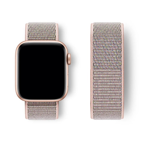 Nylon Loop Armband för Apple Watch band 44mm 40mm 45mm 41mm 46 42mm 49mm 44 45 mm armband iWatch serie 10 9 SE 7 6 5 4 Ultra 2 pink sand 5 42 44 45 46 49 mm