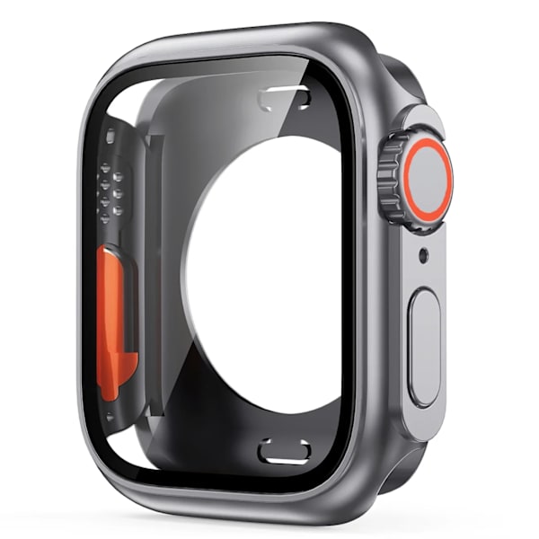 Skärmskydd för Apple Watch 45mm 44mm 40mm 41mm Hårt PC Främre Bakre Stötfångare Skal iwatch 9 8 7 SE 6 5 4 Ändra Till Ultra Original black Series7 8 9 41mm