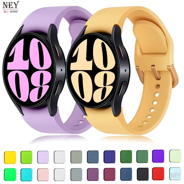 20mm Silikonarmband för Samsung Galaxy Watch 7/6/5/4 44-40mm pro Klockarmband för Galaxy Watch 6 4 Classic 43/47mm 42mm/46mm Armband Official Black 23 Galaxy 5- 5 pro