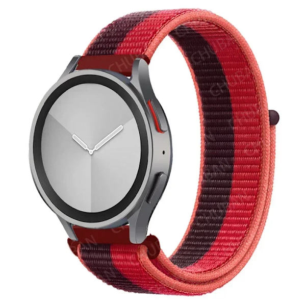 Nylon loop Band för Samsung Galaxy Watch 7-FE 6/5/pro/4/Classic/active 2 20mm/22mm sportarmband huawei gt 5-4-2-2e-3 pro rem 74 Red Purple 22mm watch band