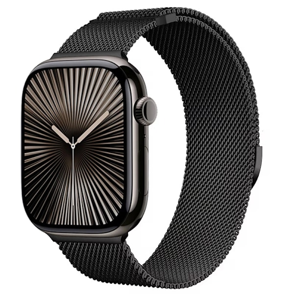 Milanese Armband för Apple Watch Band Ultra2 49mm 10 46mm 9 8 7 45mm 41mm Metall Magnetiskt Armband iWatch 6 5 4 SE2 44mm 40mm 42mm Black Ultra 49mm