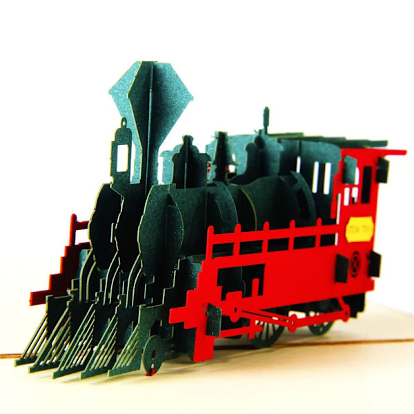 Pop UP 3D Födelsedagskort Världsattraktioner Kort Affärsinbjudan Pojke Gåva Hälsning Turistvykort för Pojkvän Pappa Present Locomotive